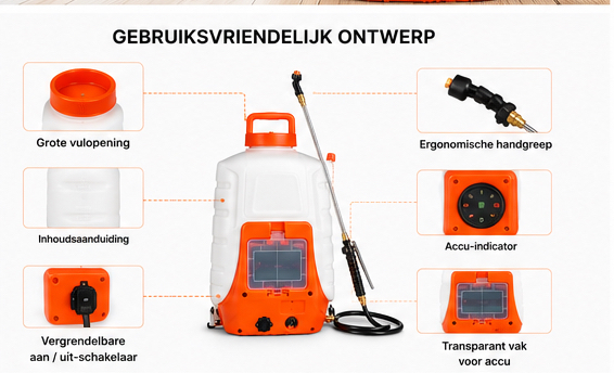 Accu Rugspuit 16 Liter plus 20 Ltr - Afbeelding 2